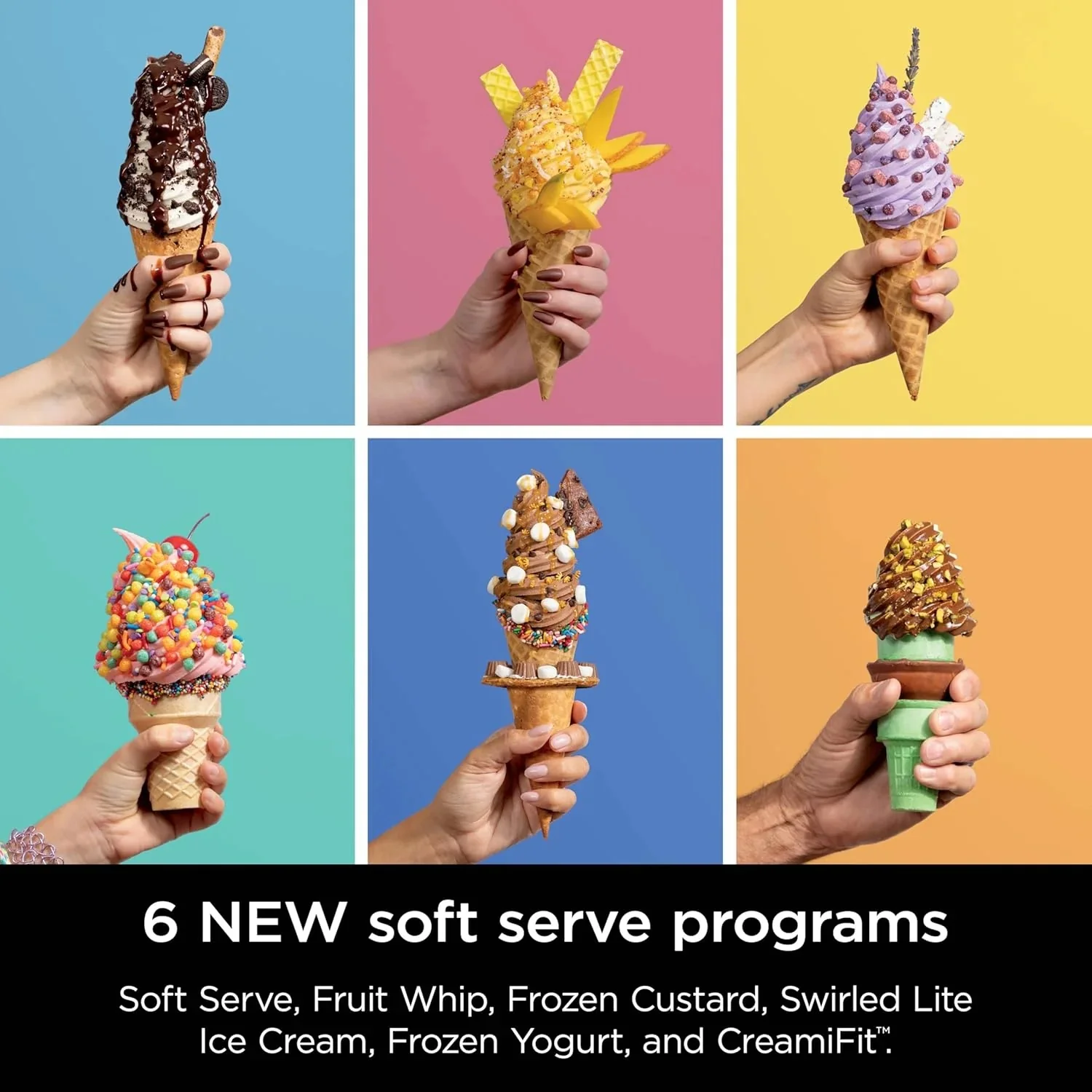 Ninja Swirl by CREAMi Ice Cream and Soft Serve Maker, Sorbet, Milkshake, Frozen Yogurt, Low Calories Program & More, 13-in-1, Soft Serve Handle, (2) CREAMi Swirl 16oz Pints, For Kids & ALL ages, NC701
