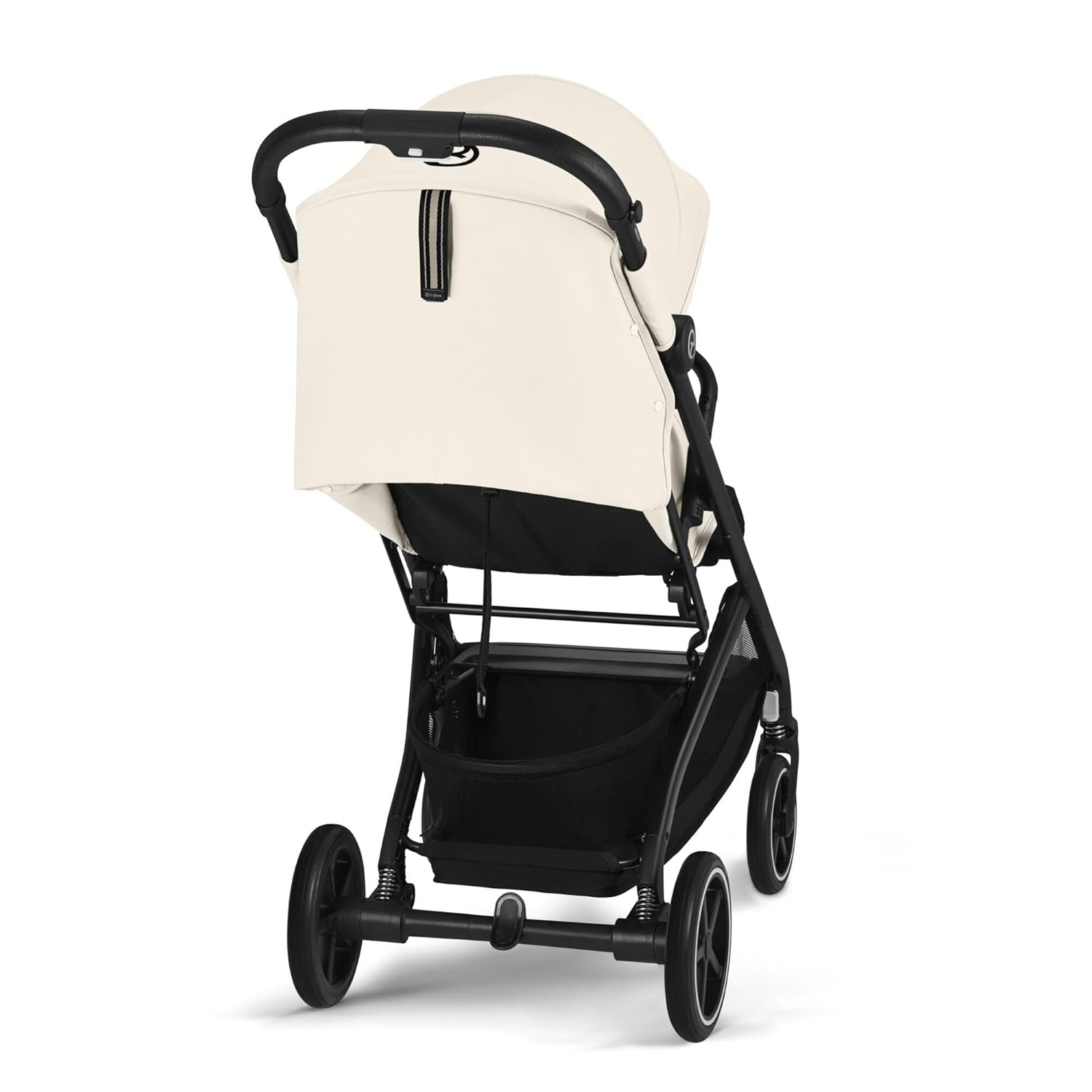 Cybex Gold Kinderwagen Beezy mit One-Pull Harness, Ab Geburt bis ca. 4 Jahre (max. 22 kg), Kompakt und ergonomisch, Almond Beige (Beige mit schwarzem Rahmen)