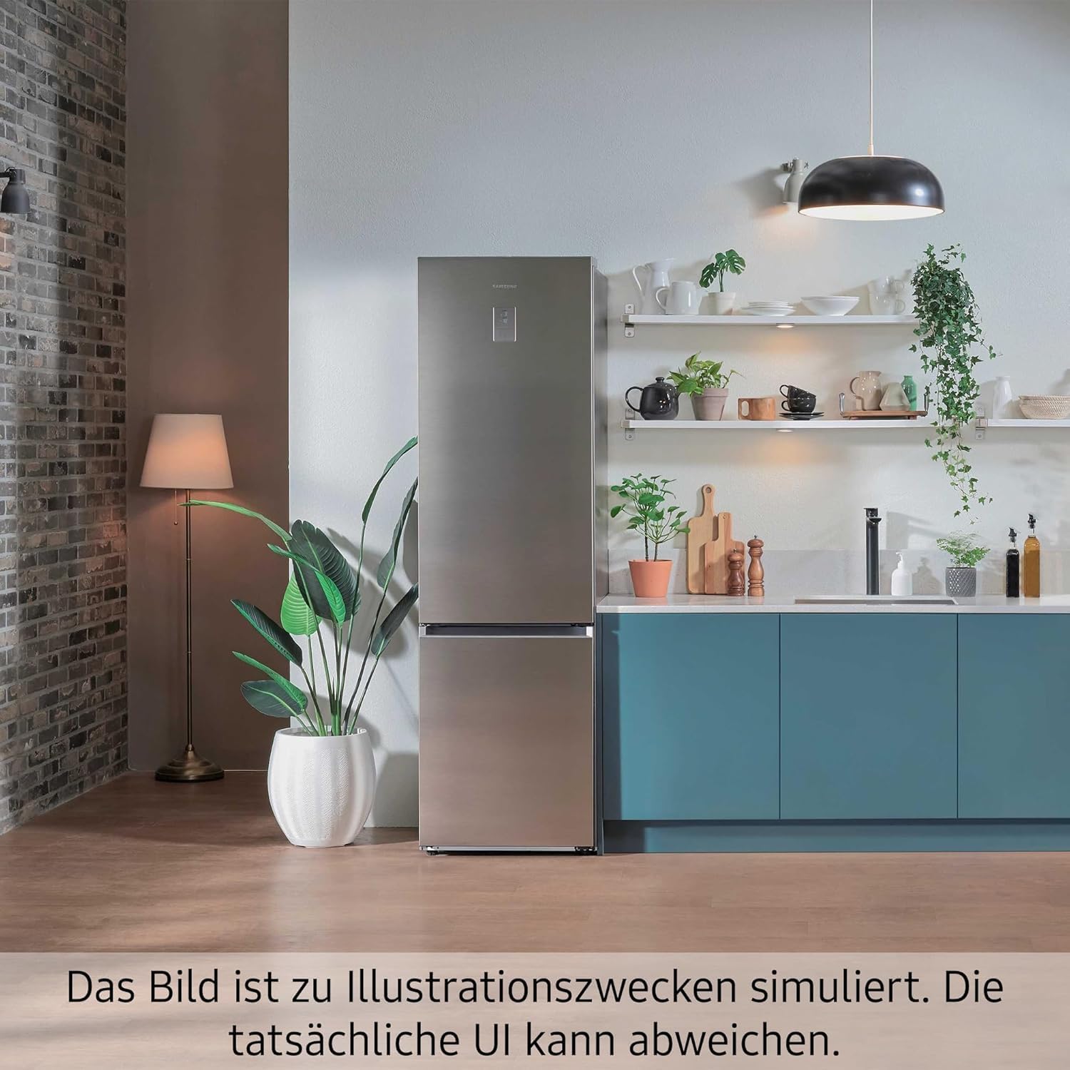 Samsung RB53DG706AB1EF Kühl-Gefrierkombination, 203 cm, 538 l, Extra breit (75 cm), Kühlschrank mit Gefrierfach, Wifi & AI Energy Mode, Twin Cooling+, Twist Ice Maker, Premium Black Steel