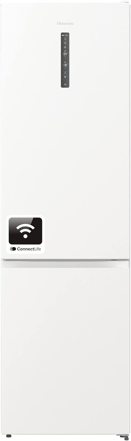 Hisense RB470N4SWC2 - Kühlschrank Premium Combi, No Frost, 2 M hoch, Klasse C, Flaschenhalter, AdaptCool-Technologie, umkehrbare Tür, leise 35 dB,
