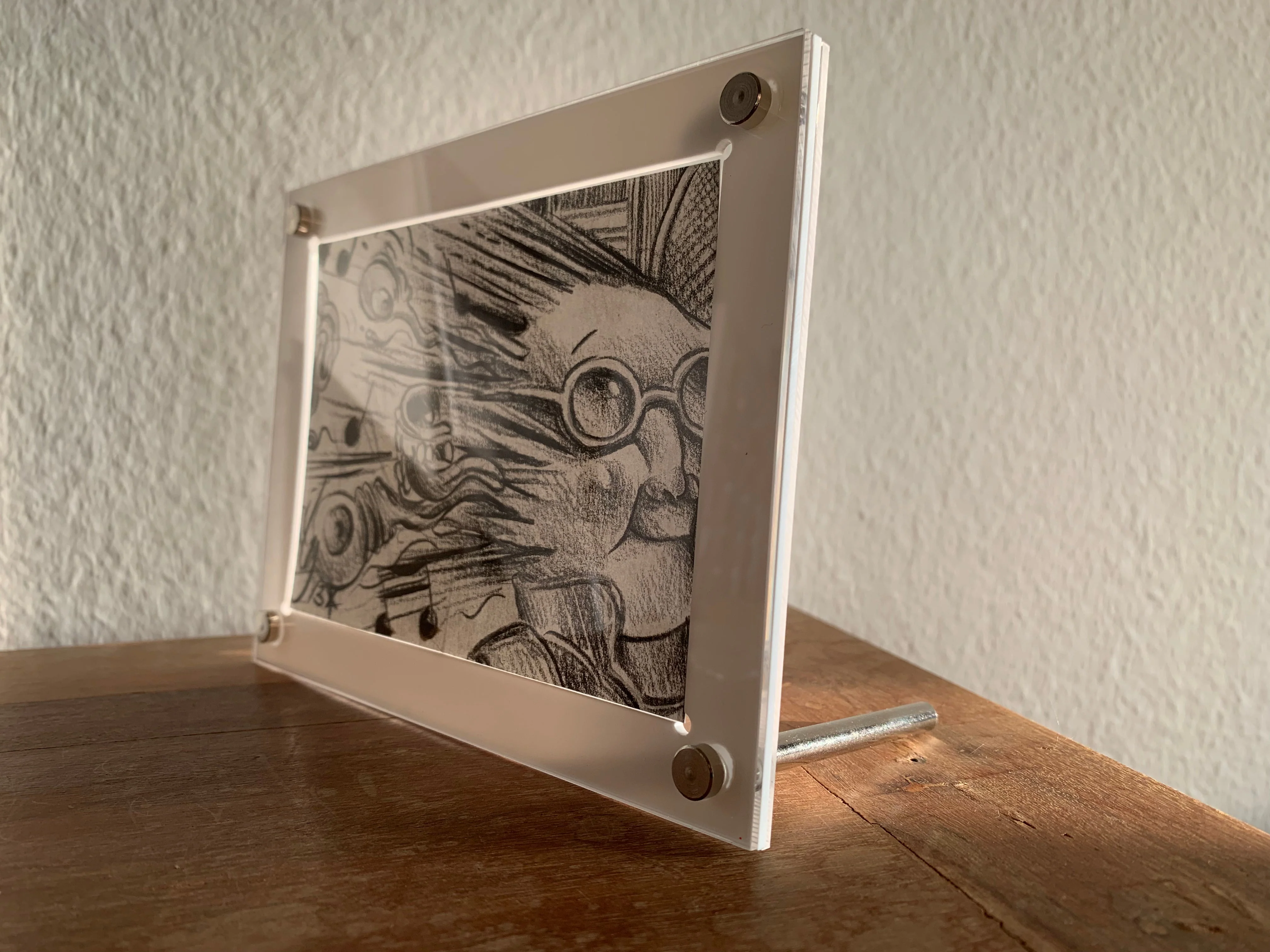 Acrylic Holder/Display/Frame For Panoramic or Pano (double) Sketch Cards - With Set Of Screws - White