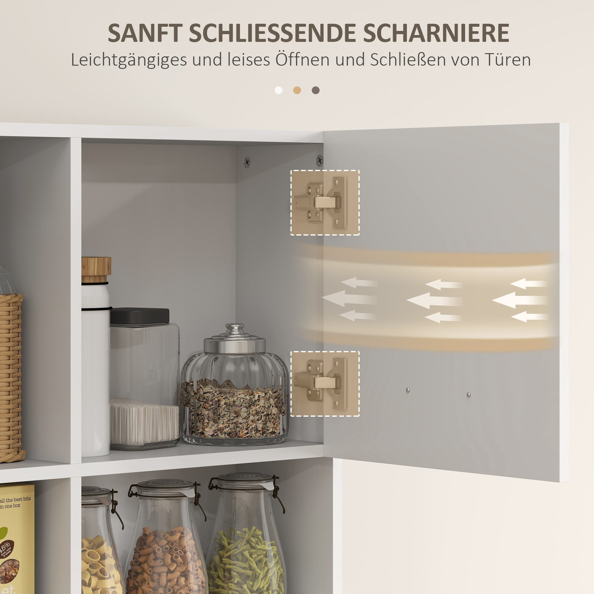 Buffetkast met Lade, Soft-Close Deuren, 80 x 35 x 180 cm - Wit