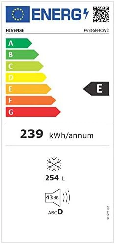 Hisense FV191N4AW2 Vriezer/ TotalNoFrost/ SuperFreeze/ Deuralarm/ Multiflow 360��/ BigBox/ 143,4 cm/ Vriesgedeelte 147 l/ 41 dB/ 205 kWh/Wit