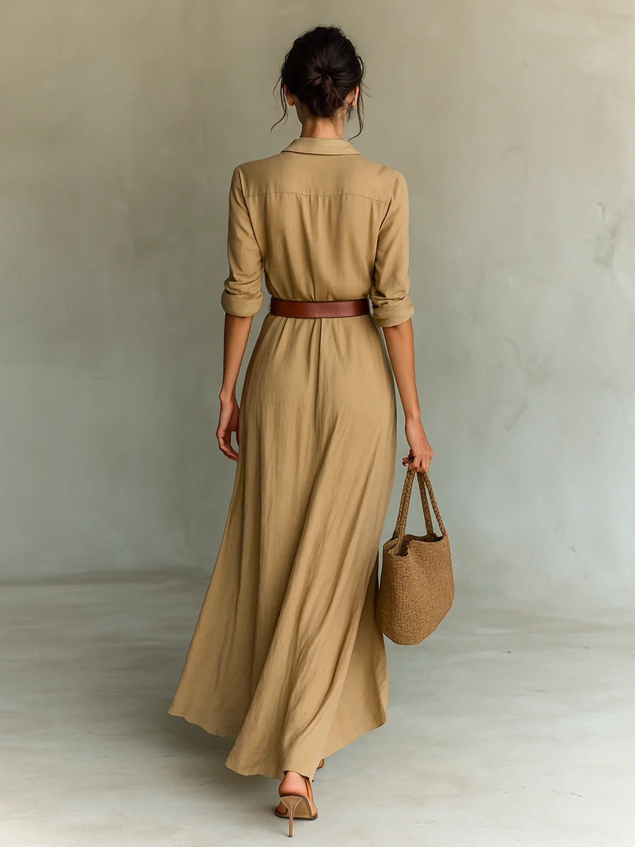 Langes Hemdblusenkleid f��r Damen