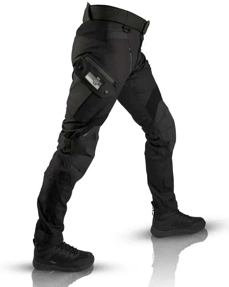 Taktische Hose f��r Herren | Funktionale Cargo Hose mit integriertem G��rtel und verst?rkten Knien f��r Outdoor und Arbeit