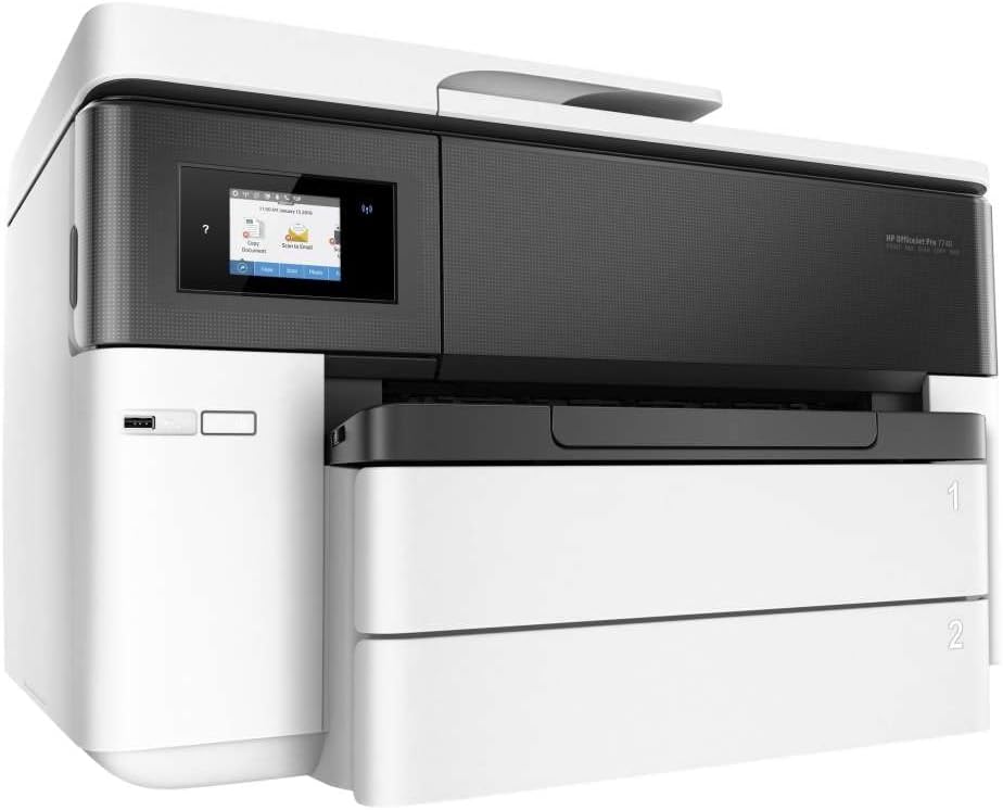 HP OfficeJet Pro 9720e A3-Multifunktionsdrucker, Drucken bis A3, 3 Monate gratis drucken mit HP Instant Ink inklusive, HP+, Drucker, Scanner, Kopierer, Fax, WLAN, LAN, Duplex, Airprint, Grau-Weiß