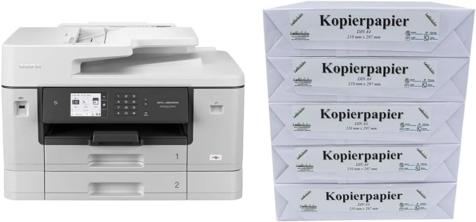 Brother MFC-J6940DW A3 4-in-1 kleureninkjet-multifunctionele printer (2 x 250 vel papierlade, printen, scannen, kopi?ren, faxen), Wit, Middel