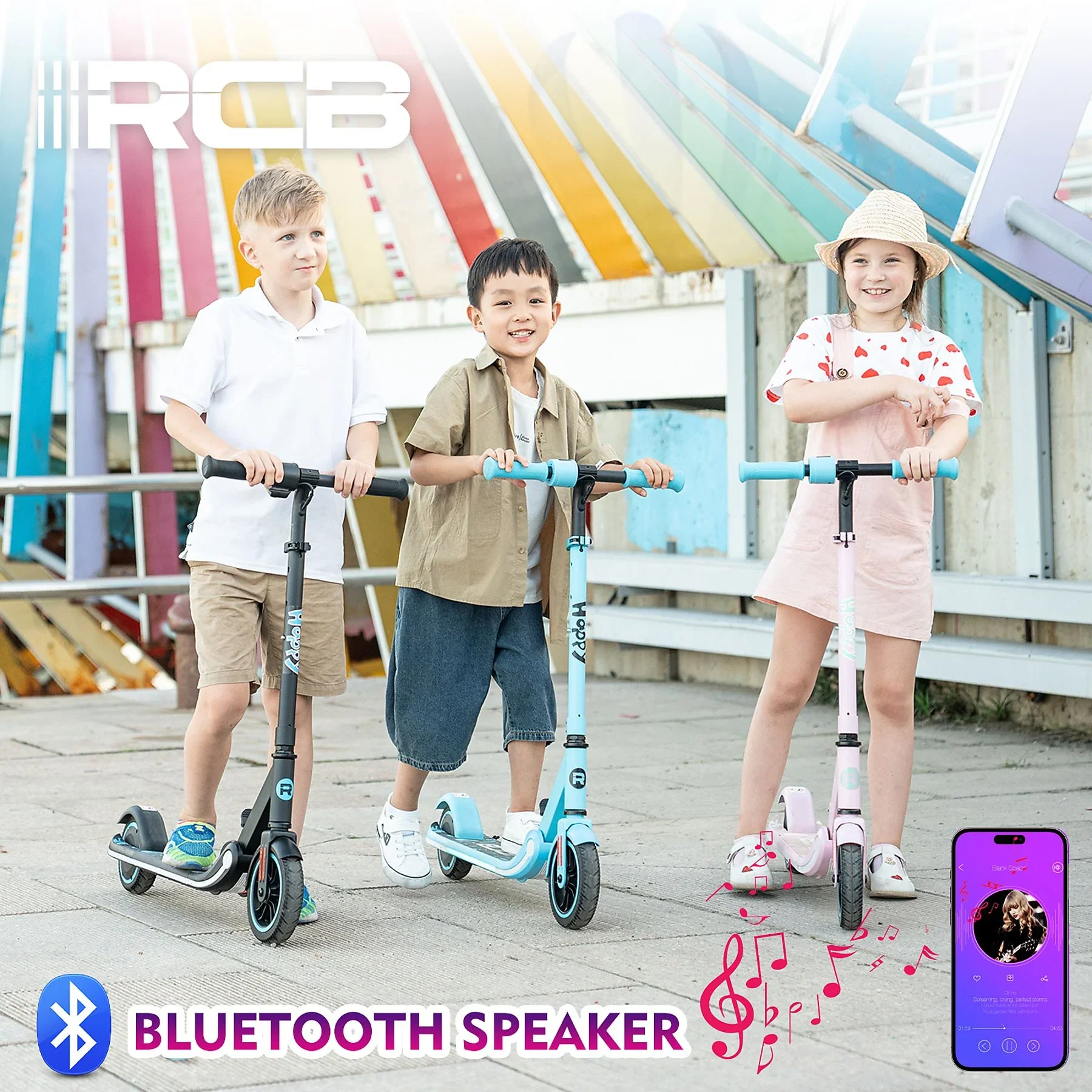 RCB R11 Kid E-scooter mit RCB Logo - Leichter Elektroroller für Kinder