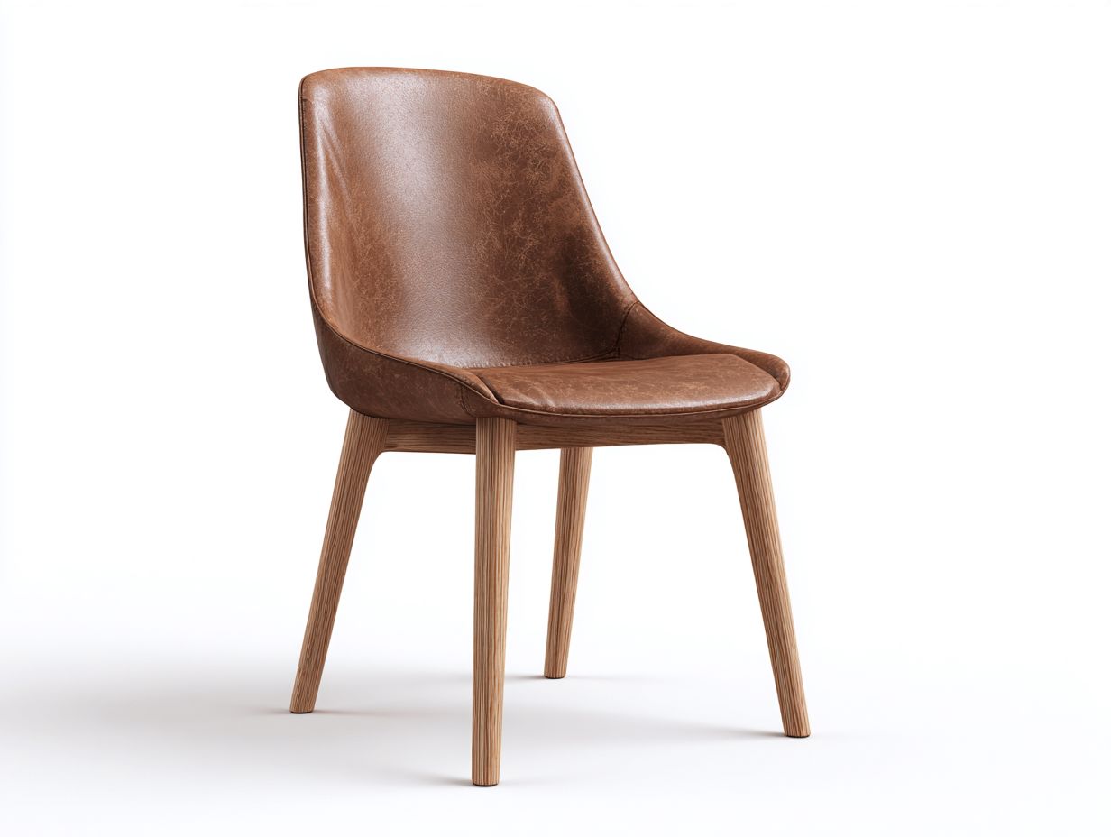 Esszimmerstühle Kunstleder Holz 56x60x87 cm Braun Naturholz - Für Esszimmer Küche - Gepolsterter Sitz Ergonomische Rückenlehne - Modernes Design