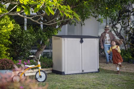 Keter Porta Attrezzi da Esterno Store It Out Midi, Ideale per il Giardino, Beige/Marrone, 132x71,5x113,5H cm, 880 L : Amazon.it: Giardino e giardinaggio