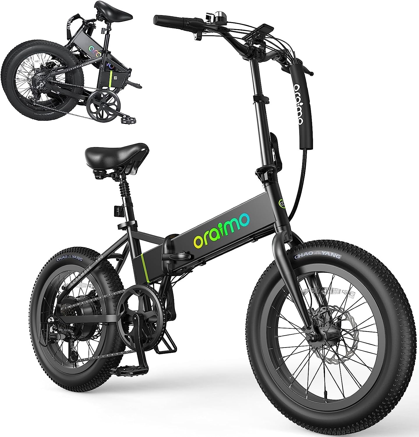 Oraimo 750W-1000W Electric Bike, Up to 45 Miles 557Wh Hidden Li-ion Battery, 7 Speed Gear