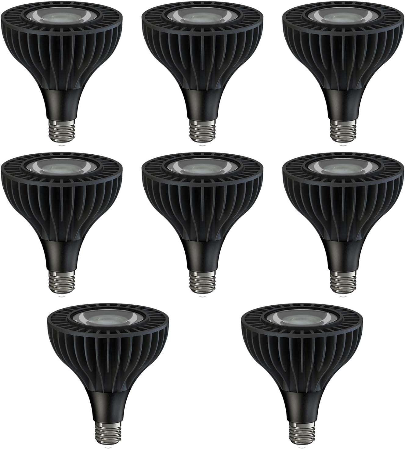 PAR38 Flutlicht-LED-Leuchtmittel, COB, 40 Watt, ultrahell, 4000 Lumen, Vollspektrum, CRI 90+, 85–265 V Wechselstrom, Universalspannung, mittlerer Sockel, nicht dimmbar (8 Stück)