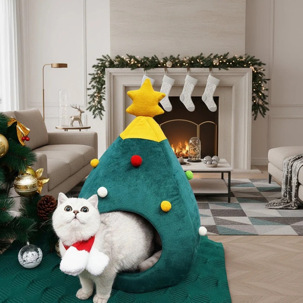 CATYPINE – Kerstboom-kattenbed voor een gezellige winterervaring