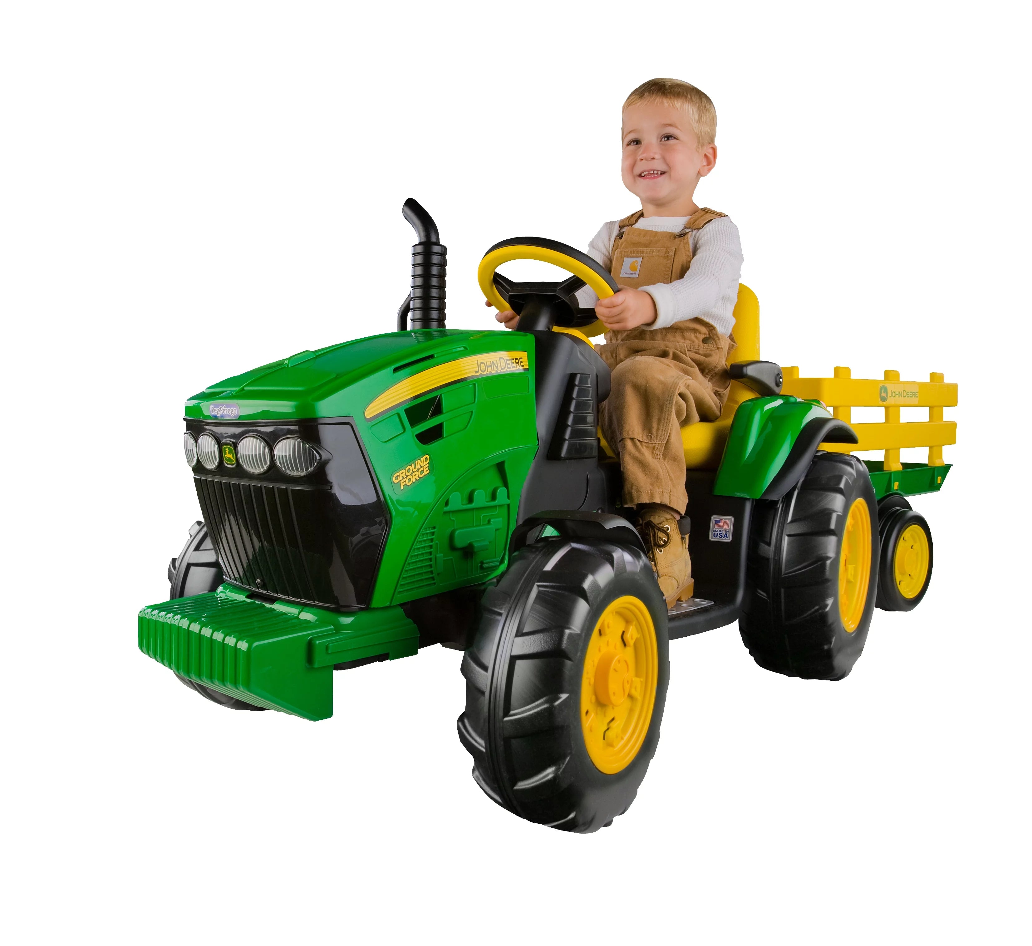 Trattore John Deere Ground Force Peg Perego da 12 V, per bambini dai 3 ai 7 anni