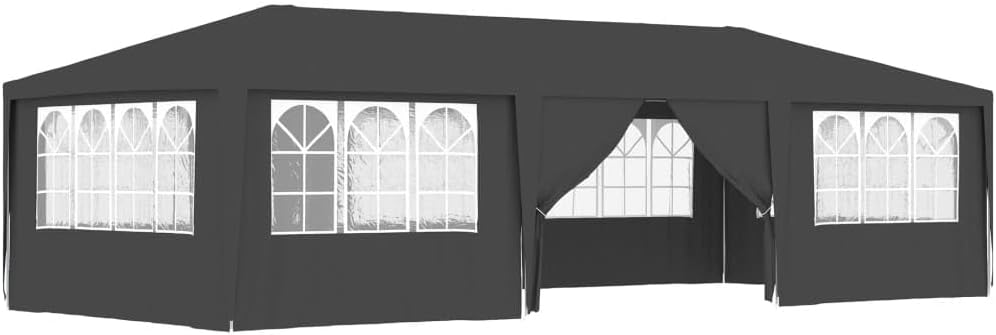 Profi-Partyzelt mit Seitenwänden 4×9 m Anthrazit 90 g/m²