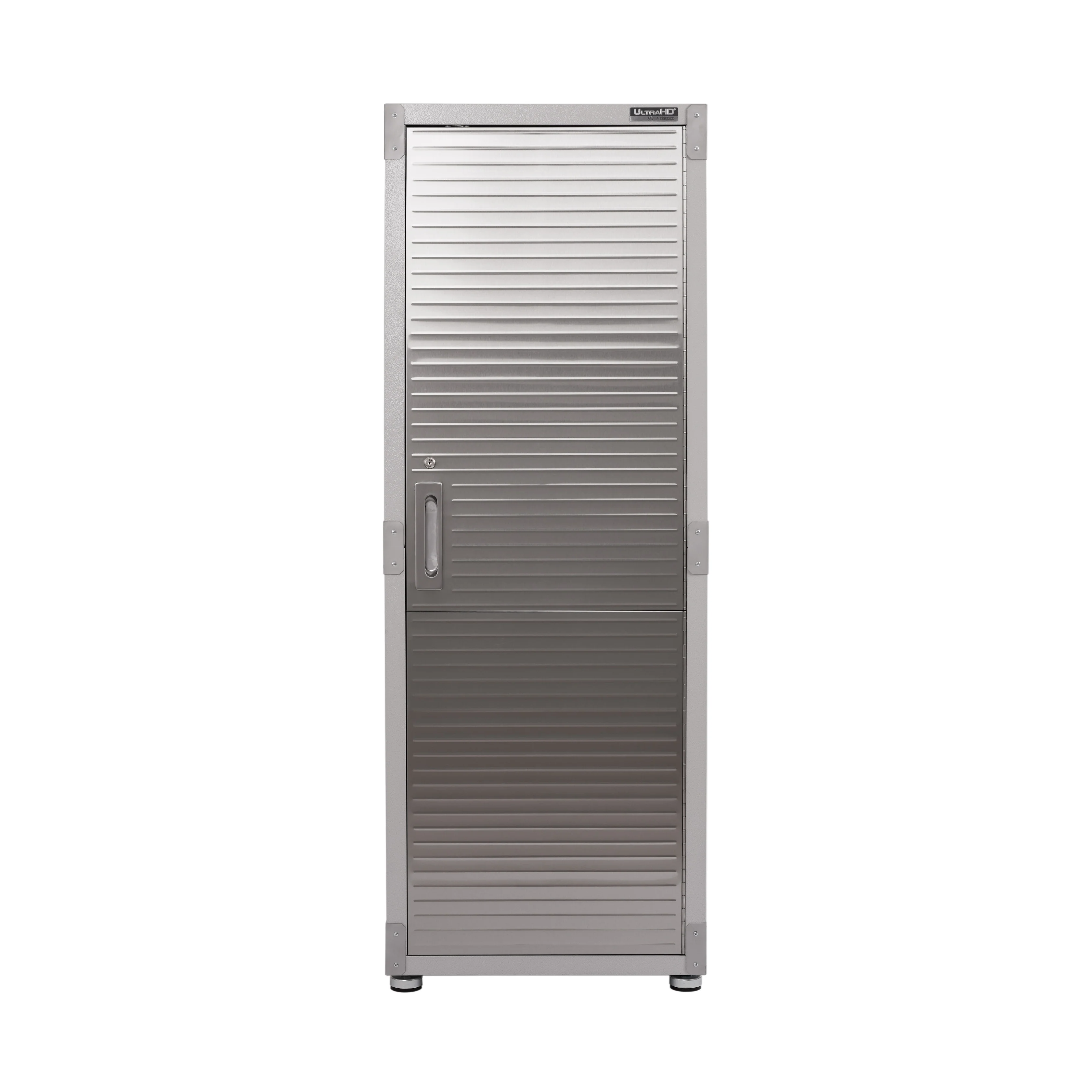 2025 Robuuste gereedschapskast van massief staal met RVS-deur, 61 x 46 x 168 cm, afsluitbaar, 4 legplanken, granietafwerking, UltraGuard? coating, draagvermogen 317 kg