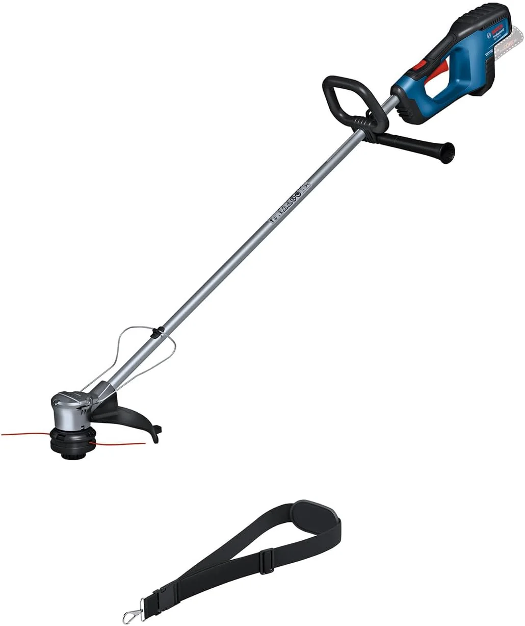 Bosch Professional 18V System Akku-Rasentrimmer GRT 18V-33 (b��rstenloser Motor, Schnittkreisdurchmesser von 33 cm, inkl. 1x Schultergurt, 1x Fadenspuleneinheit)