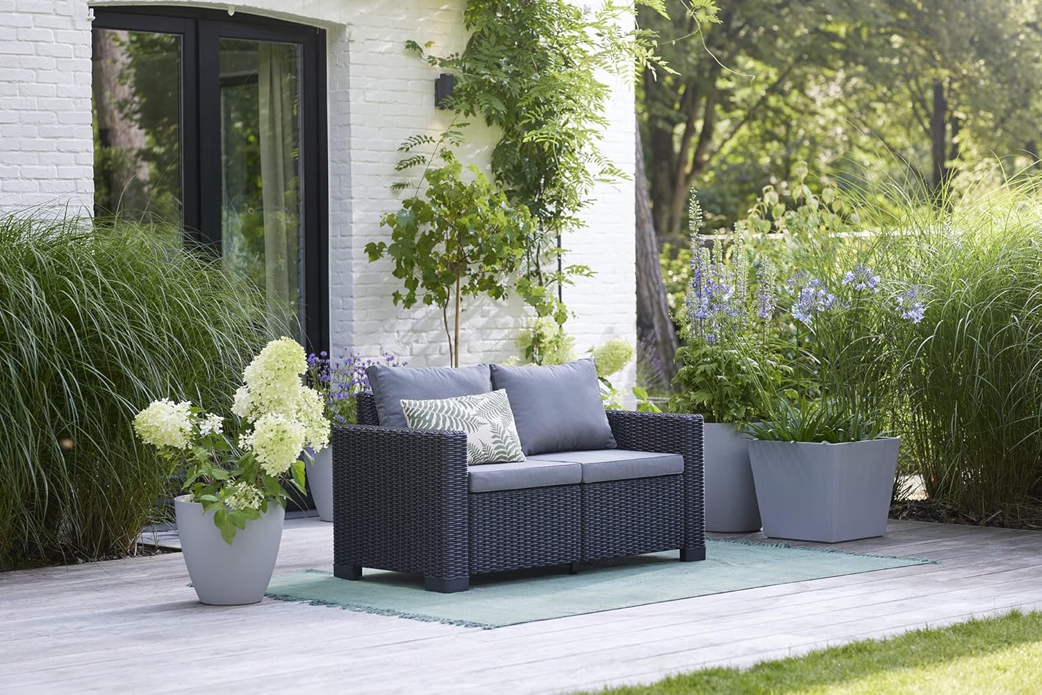 Allibert California Sofa Ogrodowa, Panama Cool Grey, 141 x 68 x 72 cm