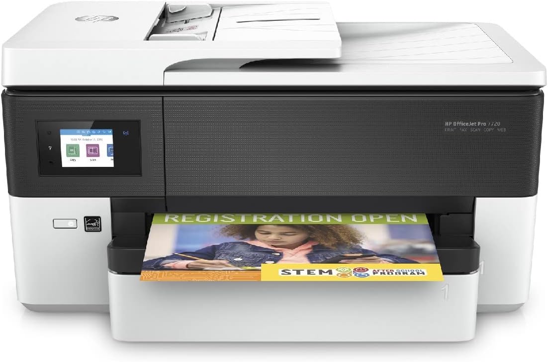 HP OfficeJet Pro 9720e A3-Multifunktionsdrucker, Drucken bis A3, 3 Monate gratis drucken mit HP Instant Ink inklusive, HP+, Drucker, Scanner, Kopierer, Fax, WLAN, LAN, Duplex, Airprint, Grau-Weiß