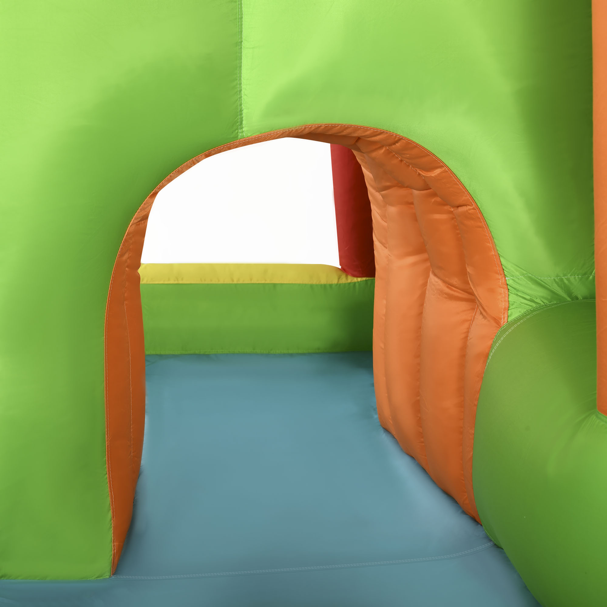 Opblaasbaar springkasteel met glijbaan, springkussen, 2 waterbaden, bokszak, 478 x 440 x 210 cm