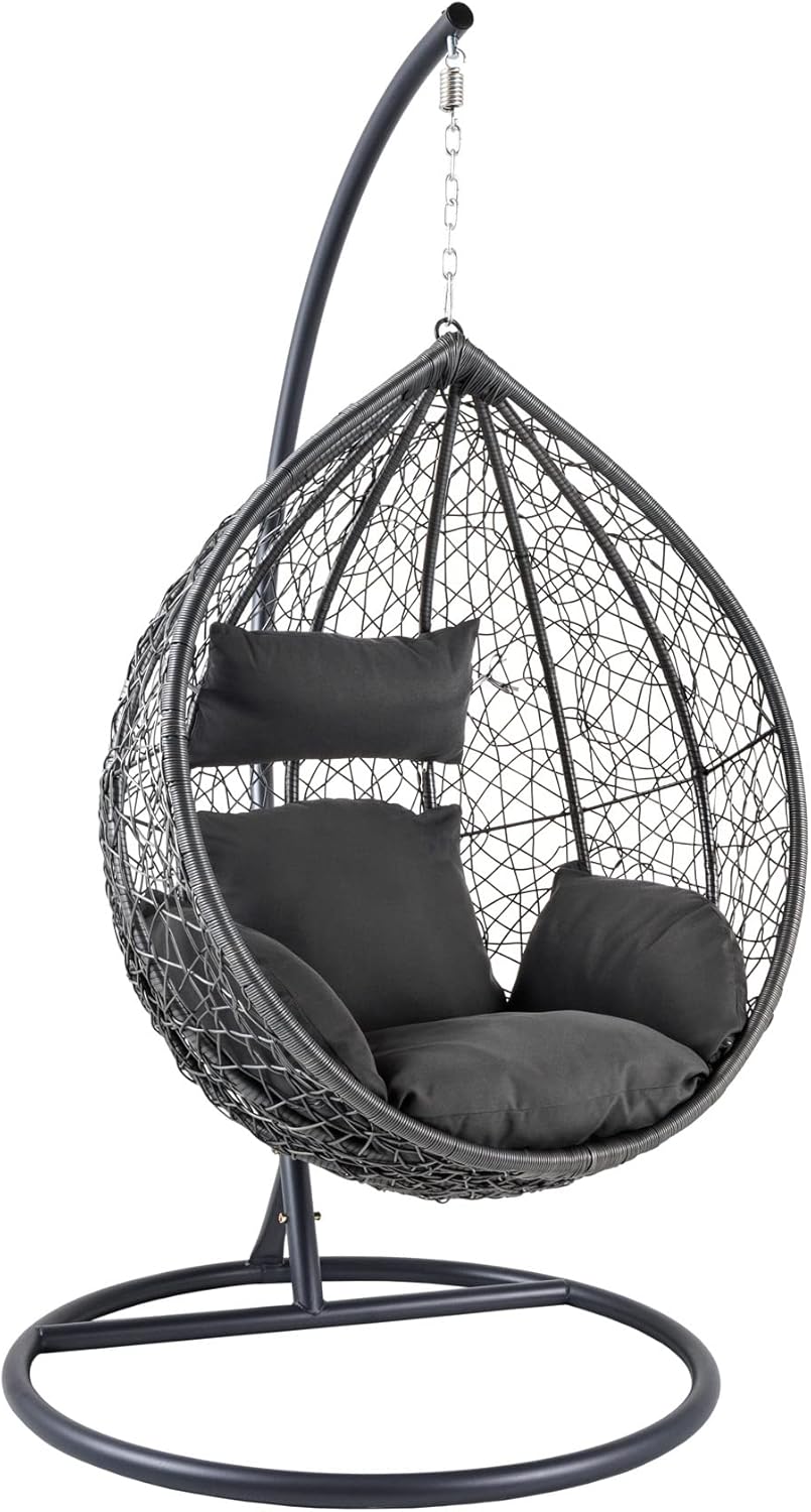 riess-ambiente Outdoor Hängesessel LOFT anthrazit grau Gartenstuhl inklusive Kissen wetterfest