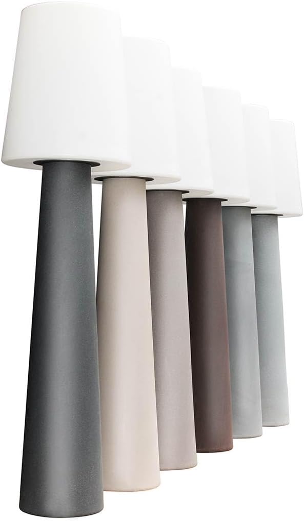 8 seasons design LED Stehlampe No. 1-160cm groß (Weiß), E27, RGB Farbwechsel, dimmbar, Fernbedienung – wetterfest – Stehleuchte für innen & außen (Garten, Terrasse) - robust und langlebig