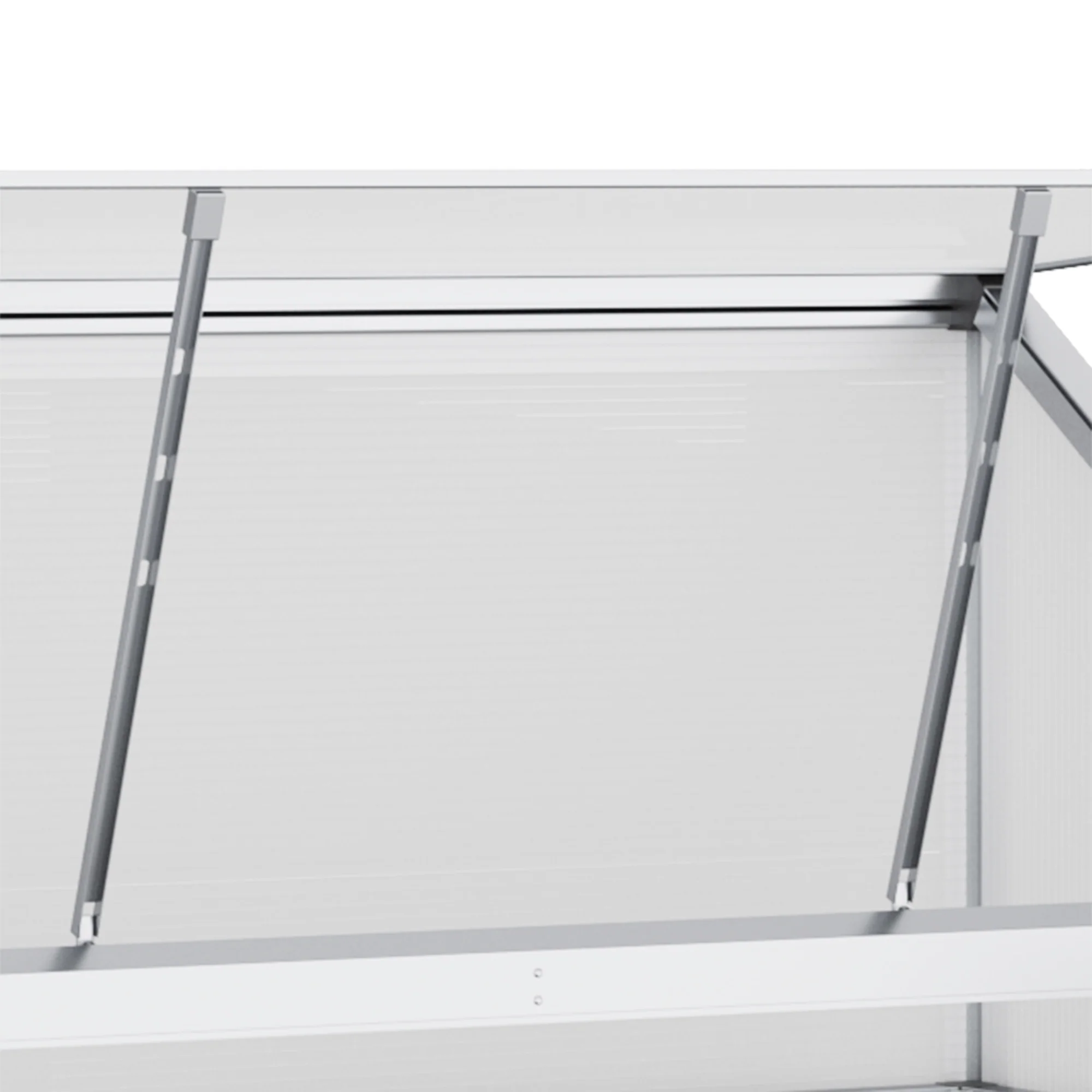 Outsunny serre met funderingsframe, behuizing van polycarbonaat, 2 planken, aluminium frame, 131 x 58 x 139,5 cm