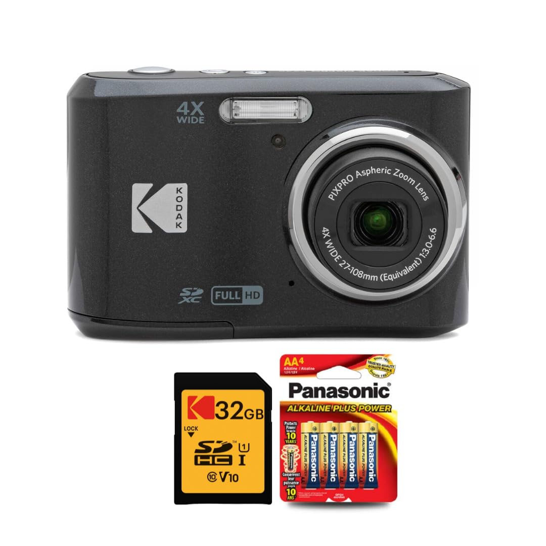 PIXPRO FZ45 Digital Camera (Black) Bundle with 32GB Memory Card