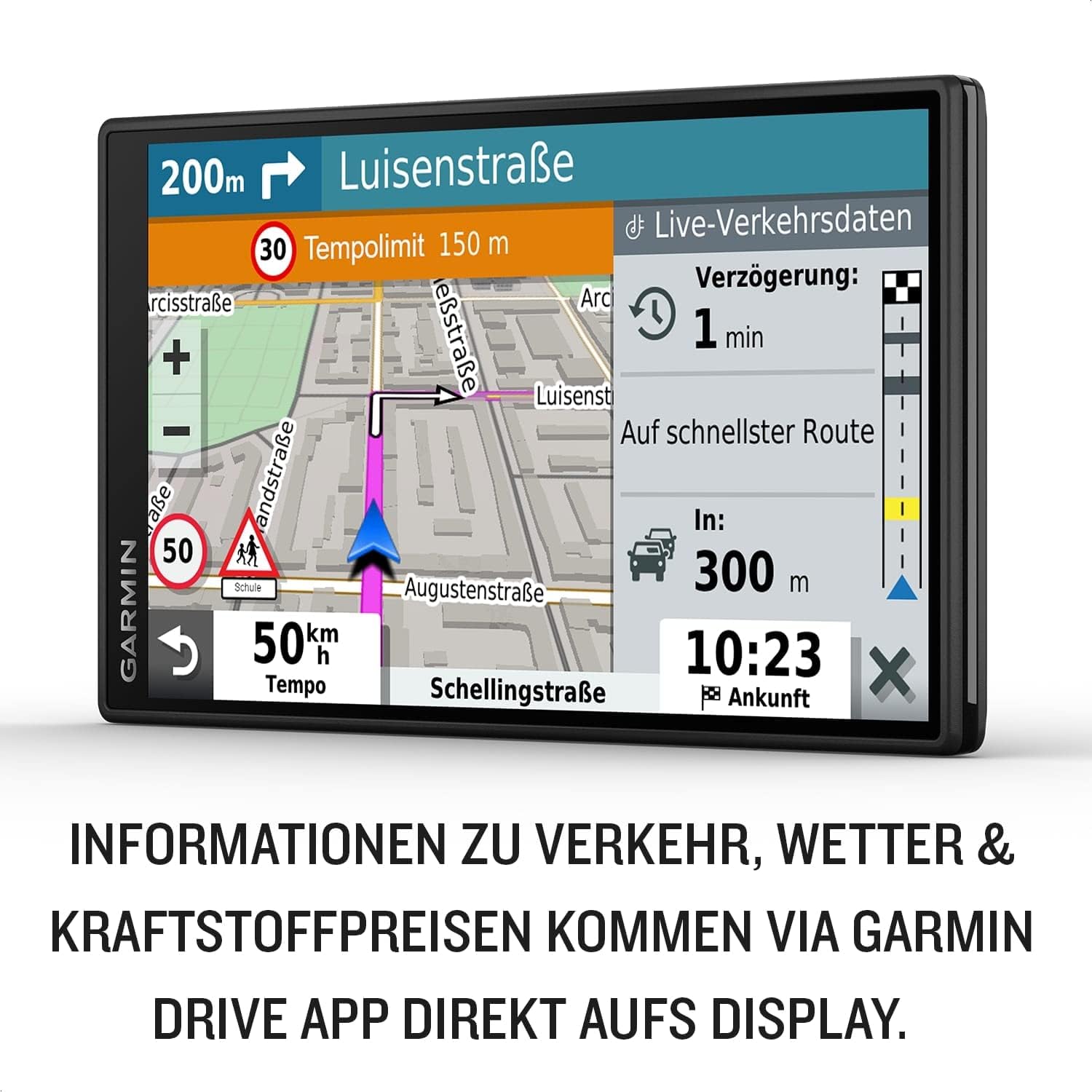DriveSmart 55 - Navigationsgerät mit hellenm 5,5 Zoll (13,97cm) Touchdisplay, Europakarten, Verkehrsinfos in Echtzeit und Fahrerassistenz