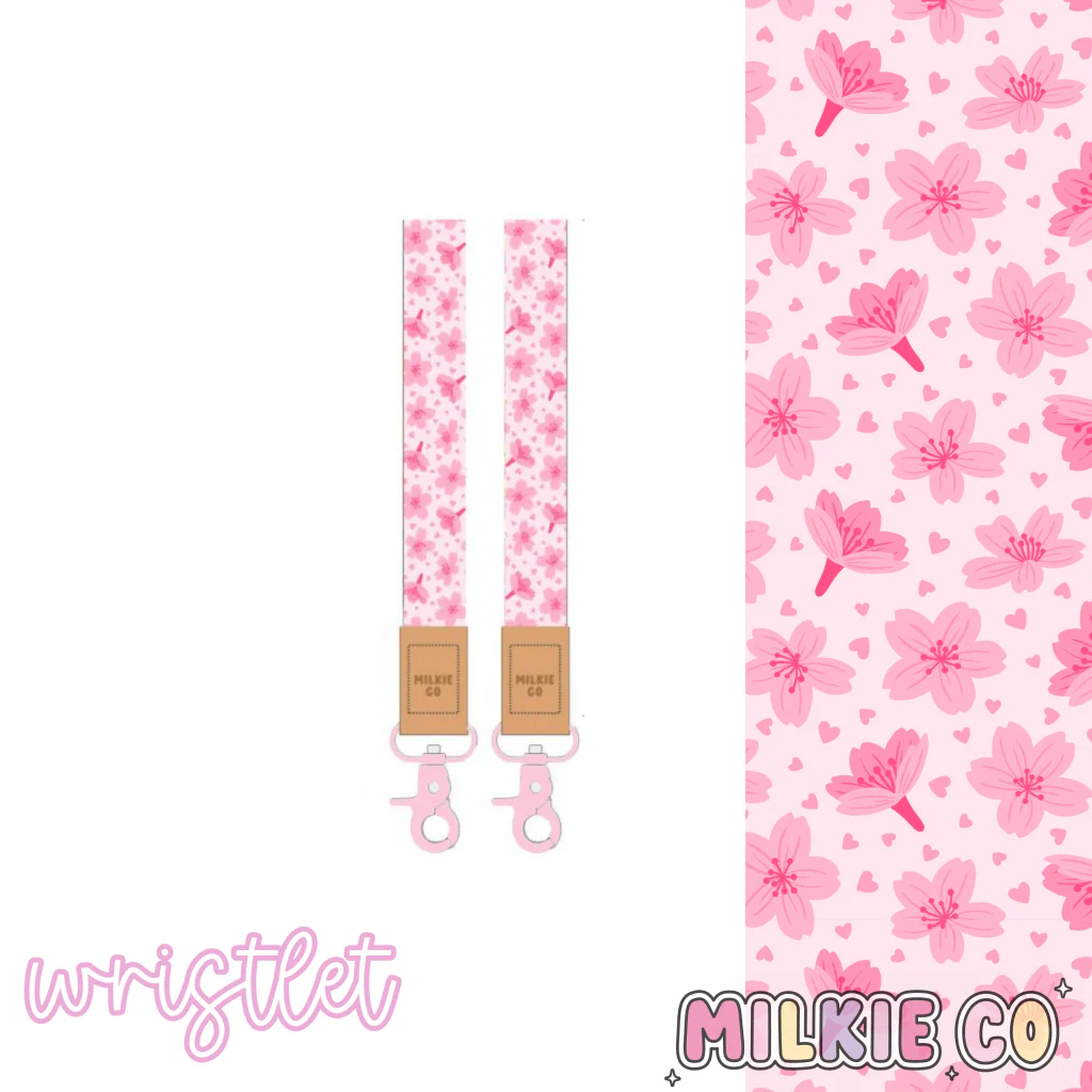 Cherry Blossom Fabric Wristlet
