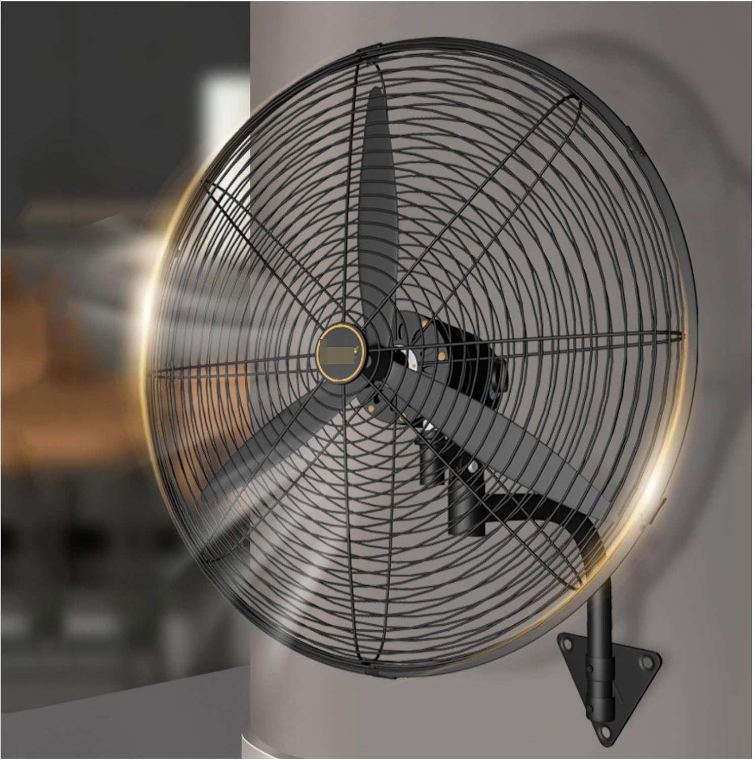 Oszillierender, Robuster Wandventilator Mit Verstellbarer Neigung, Leiser Eckventilator Für Werkstatt, Garage, Terrasse, Gewerbe Und Industrie – Einfarbig – 650 Mm, Einfarbig – 650 Mm, Einfarbig – 75