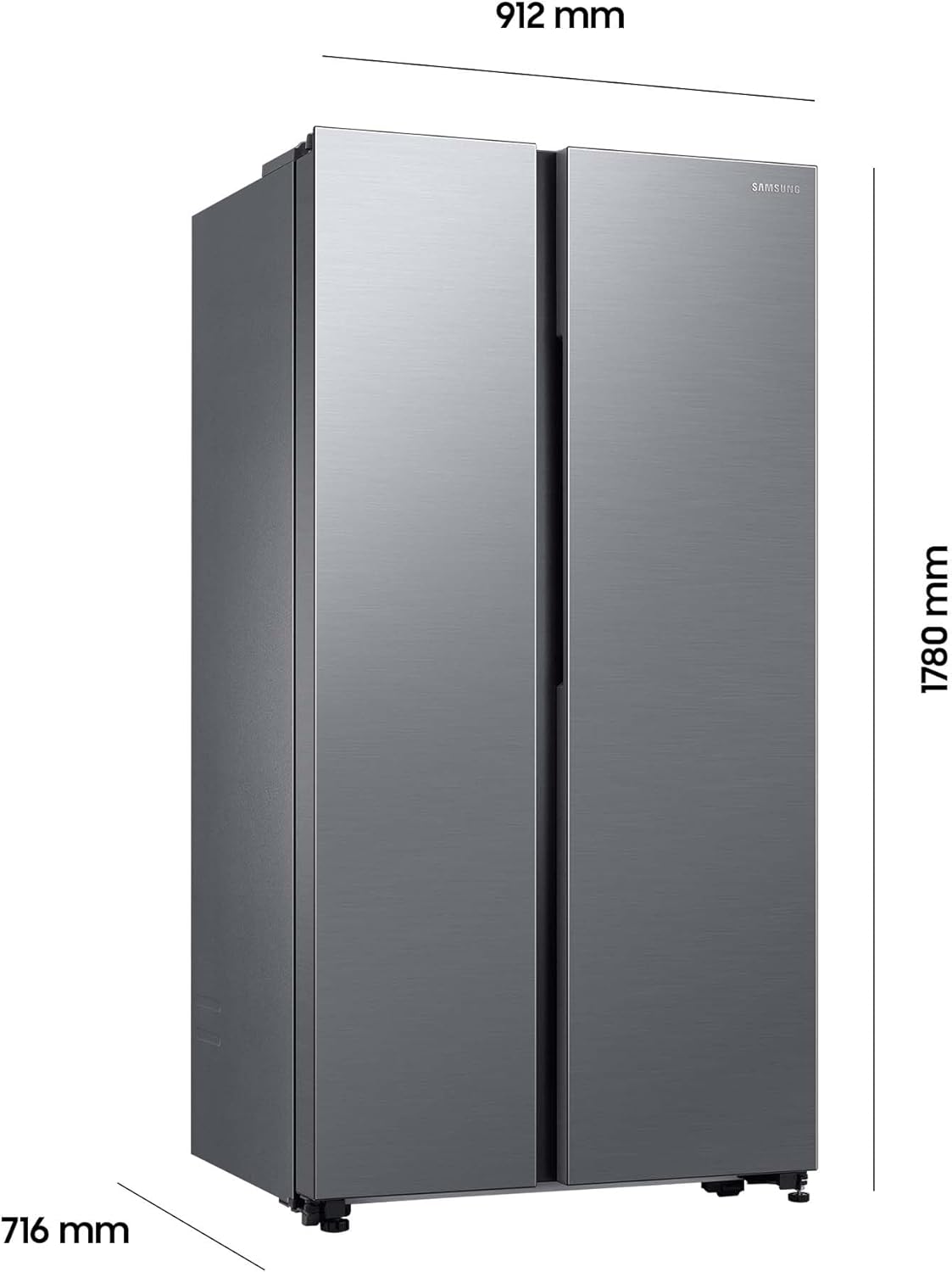 Samsung RS64DG53R3B1EF Side-by-Side-Kühlschrank mit Gefrierfach, 178 cm, 628 l, SmartThings AI Energy Mode, Eis- und Wasserspender, Slim Ice Maker, Premium Black Steel