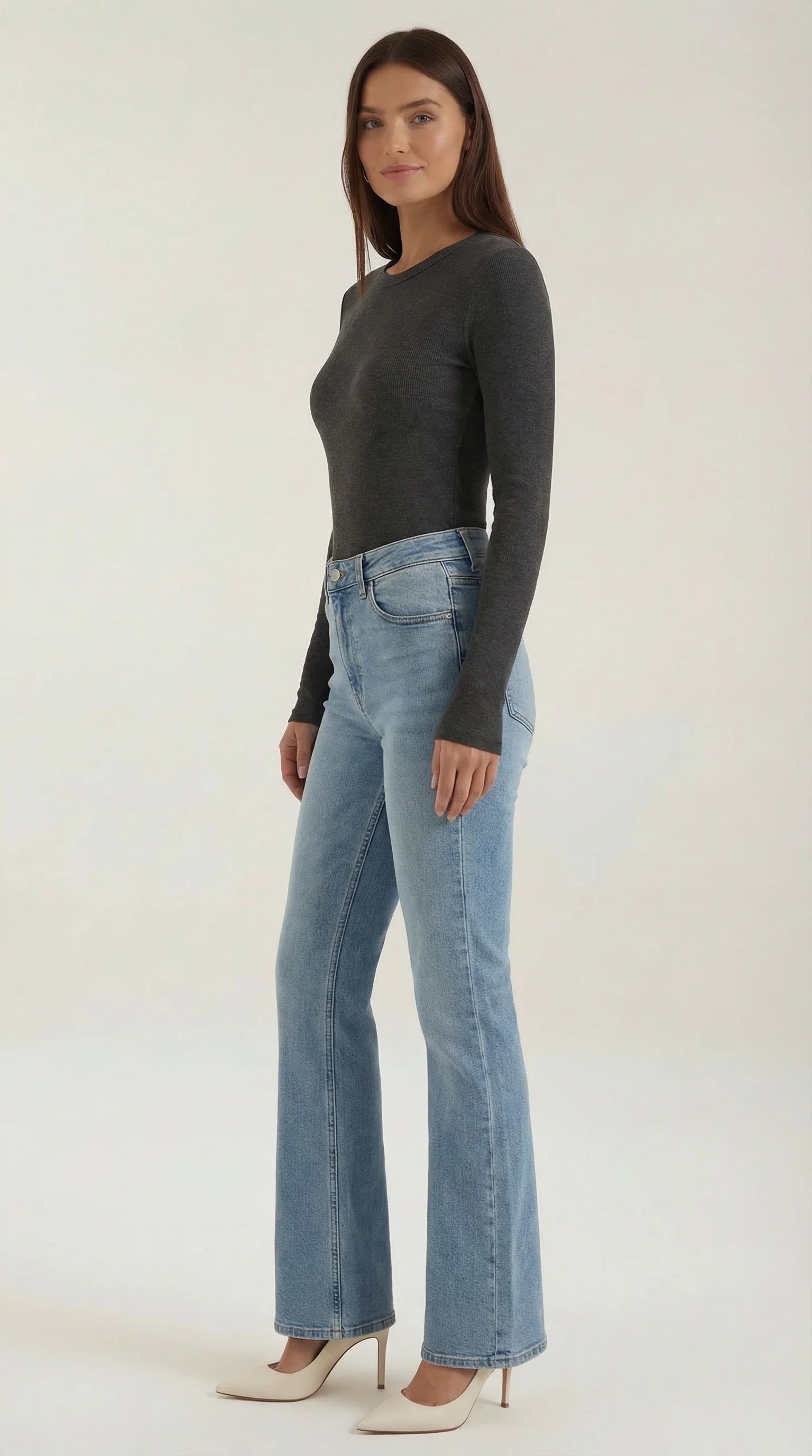 Langarmshirt mit gerippter Struktur