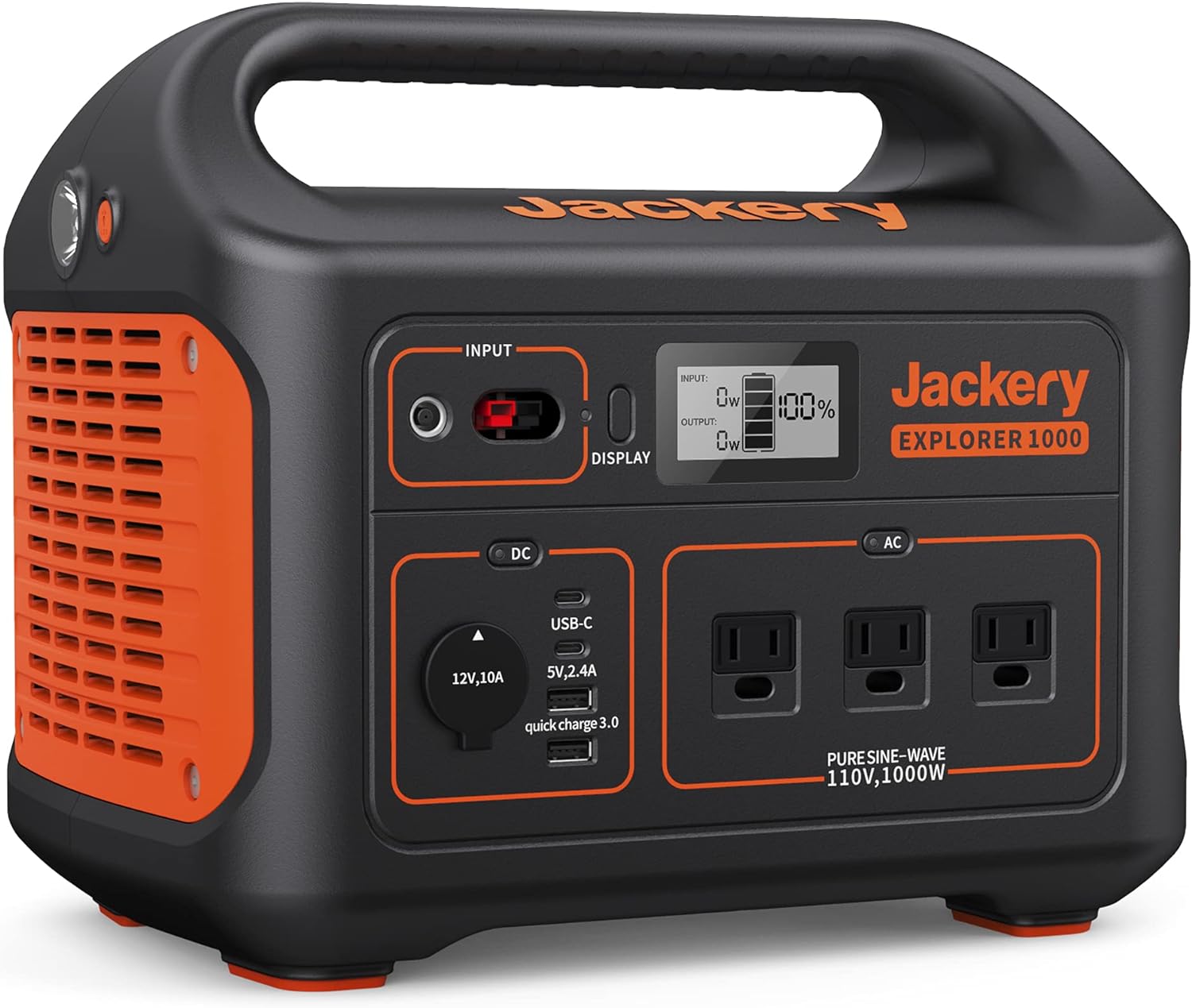 Jackery Explorer 1000 Portable Power Station, 1002Wh, 3x1000W AC Outlets, Solar Compatible, Safe & Reliable, Quiet Operation