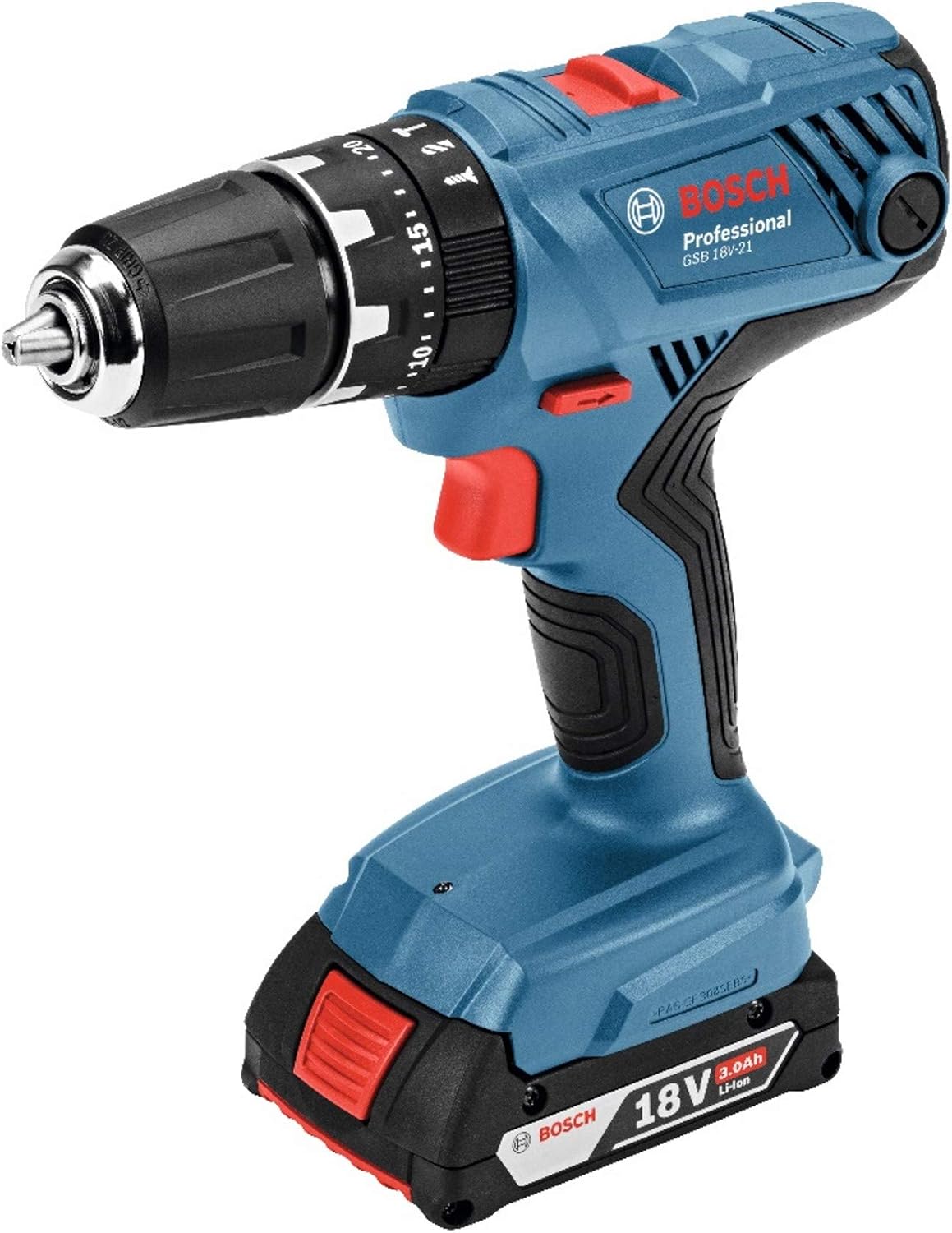 Bosch Professional 18V System Akku Schlagbohrschrauber GSB 18V-21 (inkl. 2x 2.0Ah Akku, 40tlg. Zubehör Set, L-BOXX) - Amazon Exclusive