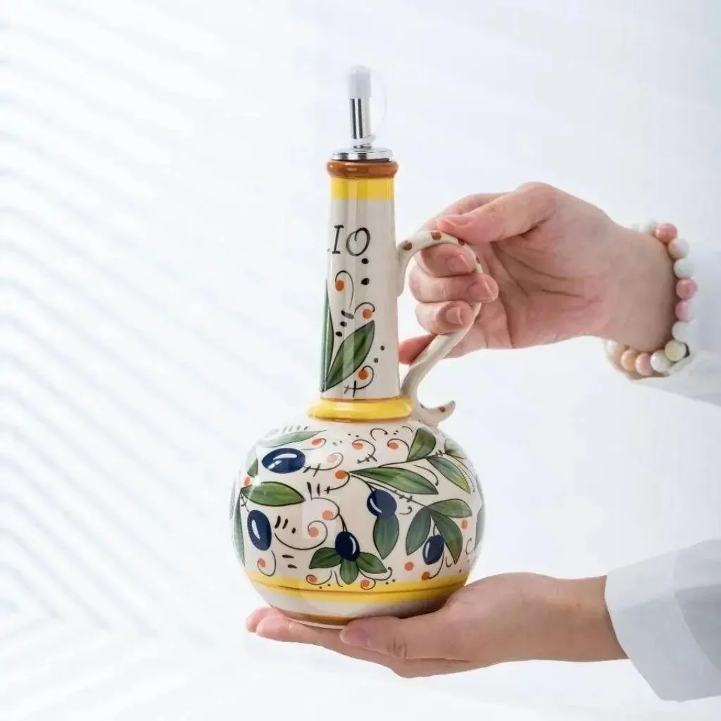 Toskanische Keramikflasche f��r Oliven?l & Essig
