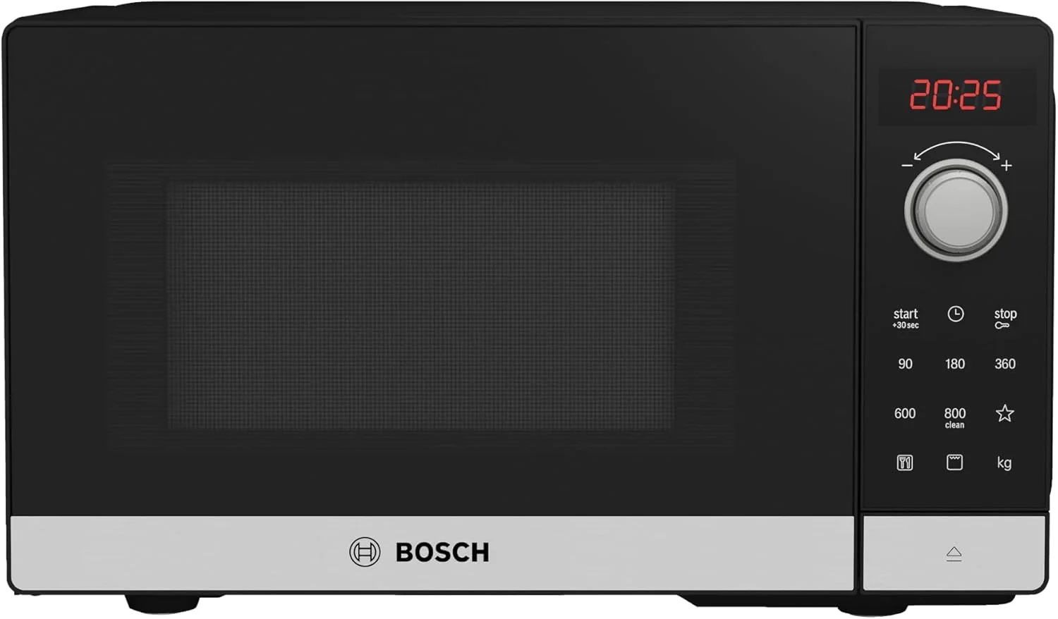 Bosch - Integrated Microwave, 800 W, 20 liters, Series 4, Grill, Black/Inox, BEL523MS0
