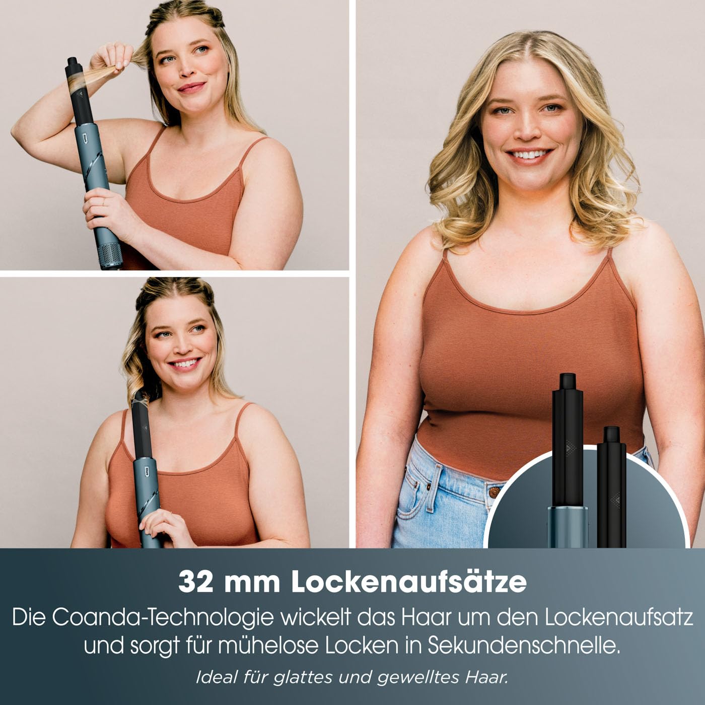 Shark FlexStyle 5-in-1 Luftstyler & Haartrockner, Auto-Wrap-Lockenaufsatz, Paddle-Bürste, Ovalbürste, Konzentrator, Diffusor, Aufbewahrungskoffer, Keine Hitzeschäden, Schwarz/Roségold, HD440EU