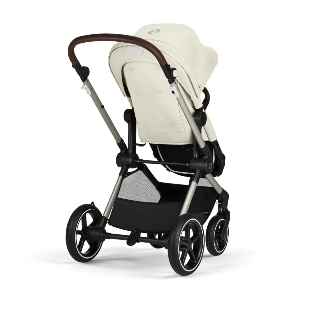 CYBEX Gold Kinderwagen EOS Lux 2-in-1 mit Babyschale Aton B2 i-Size und Babyschalen-Adapter, Reisesystem, Ab Geburt bis 22 kg (ca. 4 Jahre), Moon Black (Schwarz)