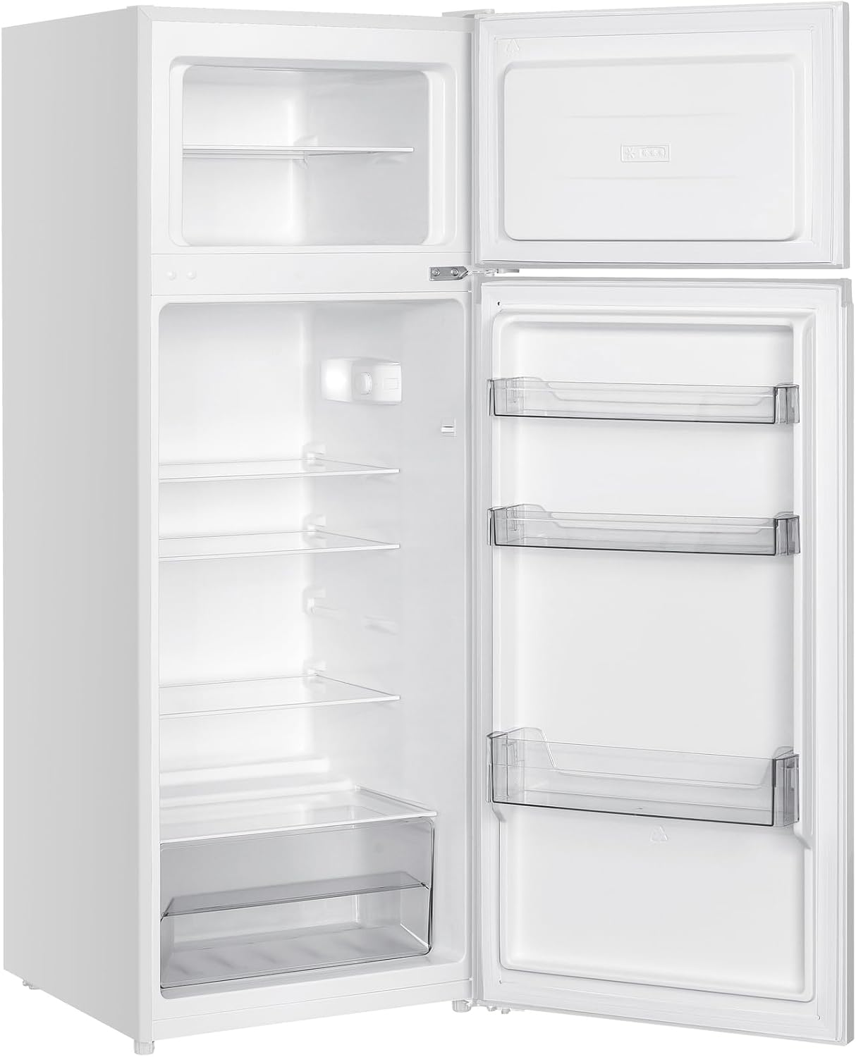 Bauknecht K55T0 413W Freistehende Kühl-Gefrierkombination/Gefrierfach oben/Doppeltürer/EEK D / 4 Ablagen / 1 Obst- und Gemüseschublade/weiß