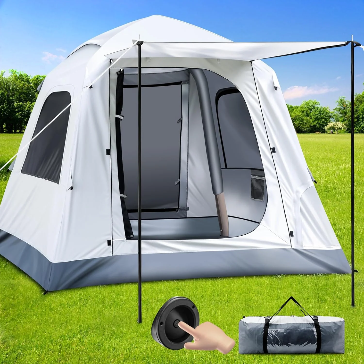 Automatic inflatable camping tent 3-4 people luxury camping adult waterproof inflatable house tent outdoor tent