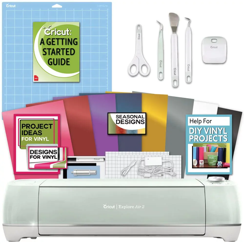 Cricut Explore Air 2 Machine Bundle   Beginner Guide, Tool Kit, Vinyl Pack, Designs & Project Inspiration