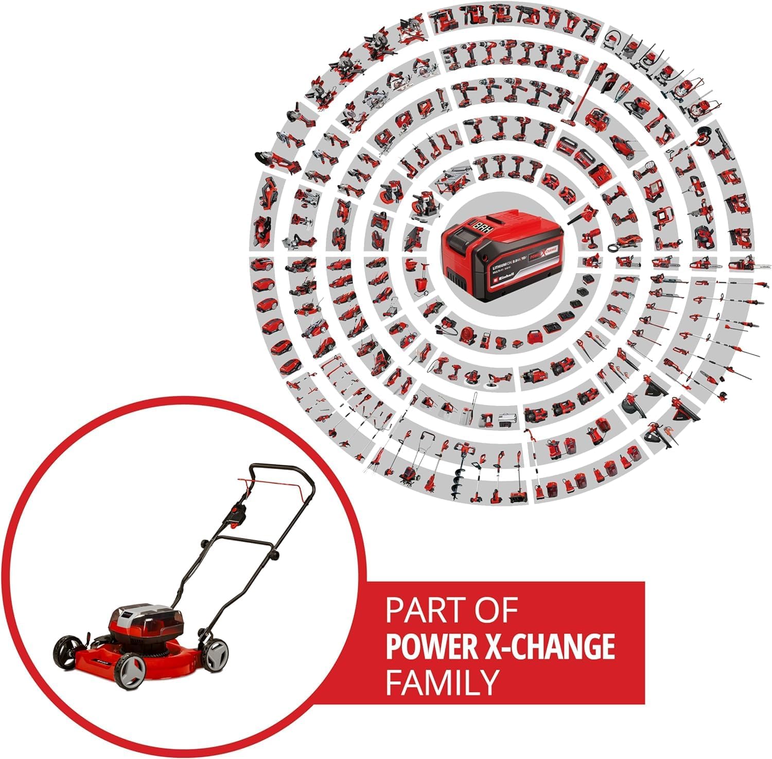 Einhell Akku-Rasenmäher GE-cm 36/48 Li M-Solo Power X-Change (36 V, 48 cm Schnittbreite, bis 1000 m2, Brushless, Mulchrasenmäher, 30-75 mm Schnitthöhe, ohne Akku)