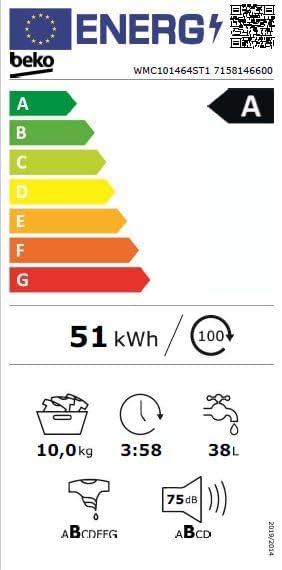 Beko WMC81464ST1 Waschmaschine, Bluetooth, 8 kg, ProSmart Inverter Motor, Dampffunktion, Pet Hair Removal, Watersafe+, Weiß