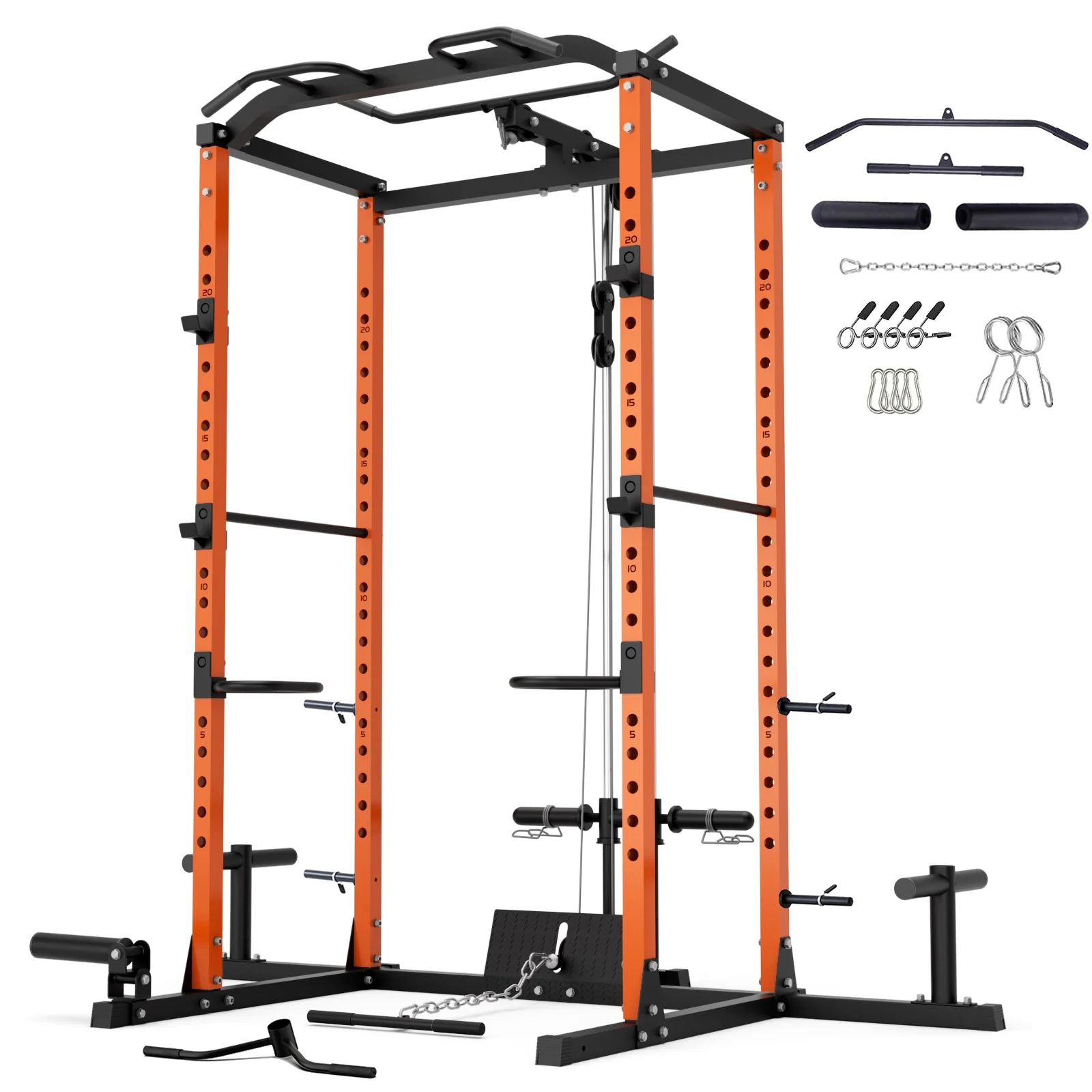 2025 Vanswe Power Cage met LAT Pulldown Accessoire (Lat Pulldown), Krachtstation voor Thuisgym met een Capaciteit van 1200 Lbs