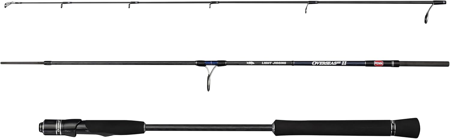 Penn Overseas XT II Light Jigging Angelrute | Salzwasser-Spinnrute für Thunfisch, Amberjack und Großfische | Leichter, reisefreundlicher Carbon-Rutenblank | 1,83 m | max. 120 g