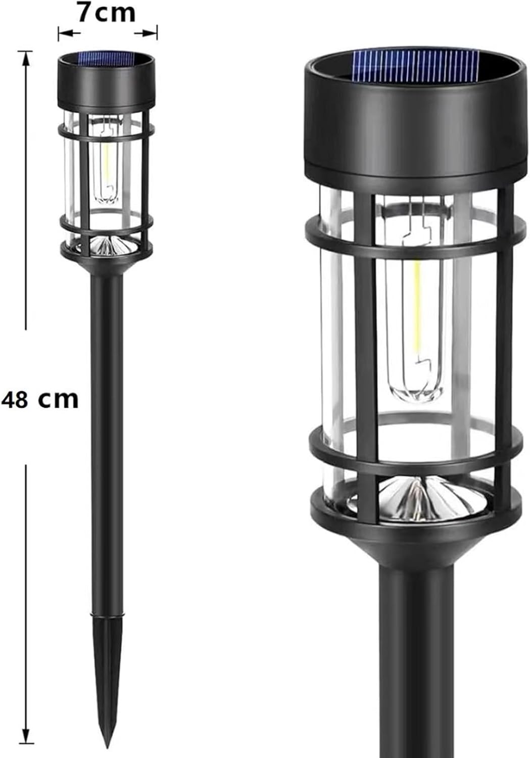 So Gartenpfahl-Lichter, wetterfest, für den Außenbereich, Wegbeleuchtung mit automatischer Nachtaktivierung, keine Kabel erforderlich für einfache Installation, 8 Stück