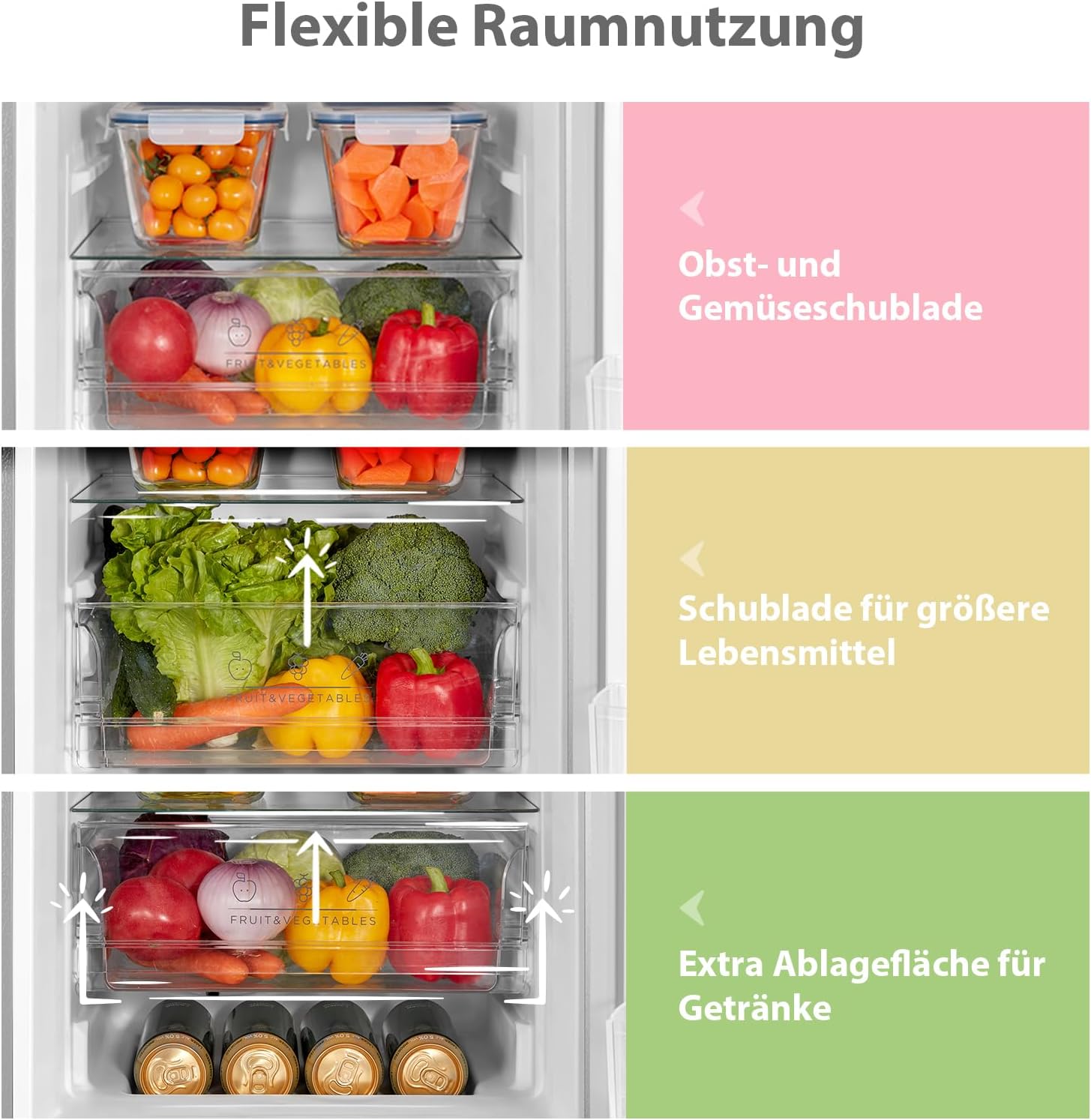 Comfee‘ Kühlschrank mit Gefrierfach 174L, Höhe 150cm, Kühl-Gefrierkombination-115L Kühlteil, 59L 4 Sterne Gefrieren -24℃, LED-Licht, Low Frost für kleine Wohnungen, Büros, RCB169DS2(E) Silber