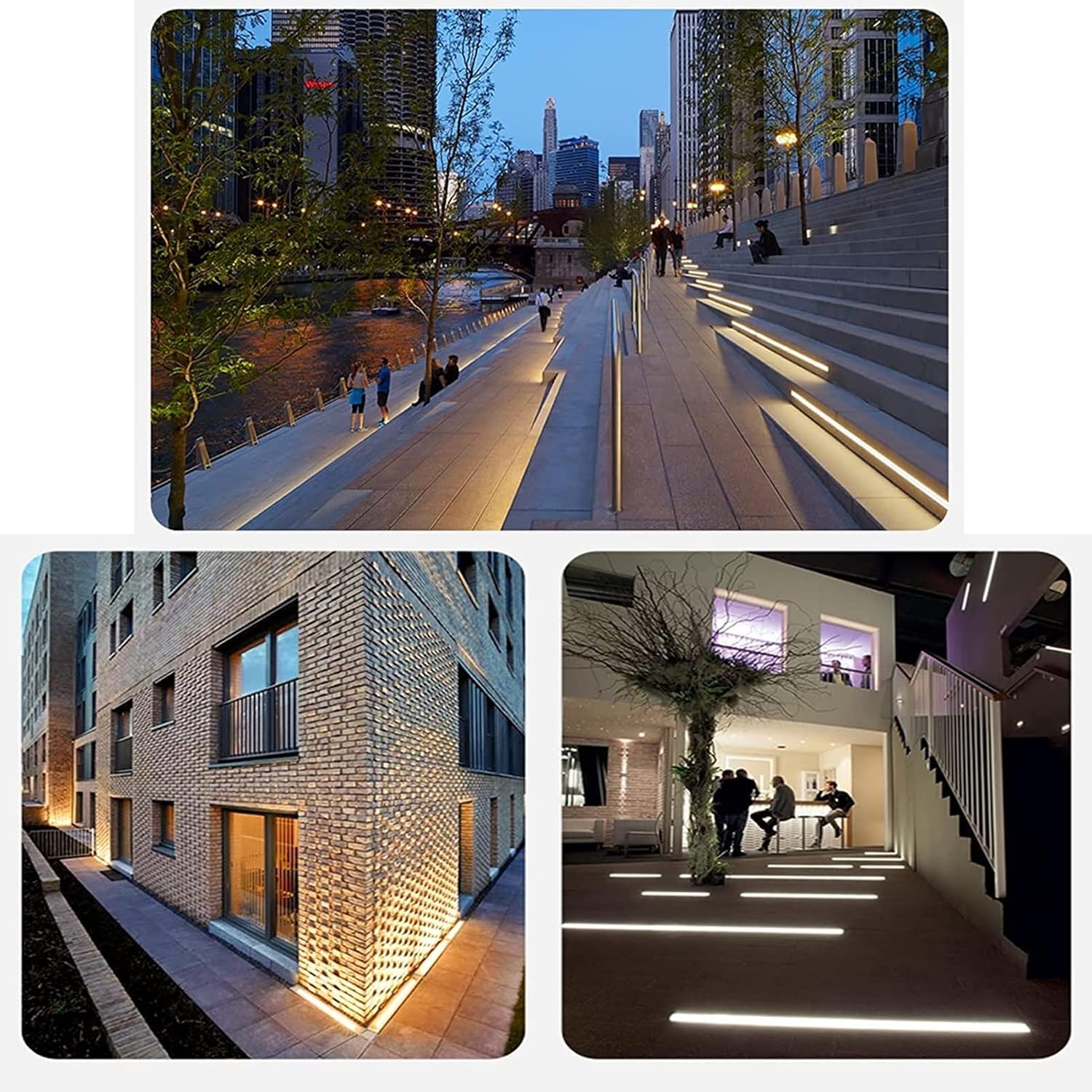 Led Bodeneinbaustrahler Rechteck aussen bodenleuchten IP67 wasserdicht Bodeneinbauleuchten für Außenbereich, Terrasse, Garten, Schwimmbadflur(Blau,36W)