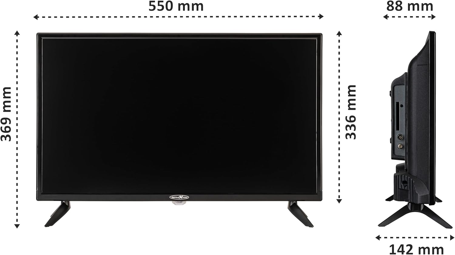 REFLEXION LED24IBT Smart LED Fernseher, LG webOSHub, 60 cm / 24 Zoll, Wohnwagen/Wohnmobil/Camping/Caravan/Boot/LKW TV, 12/230 Volt, Full HD, Triple Tuner, DVB-T2HD, DVB-S2, DVB-C, Bluetooth, WLAN